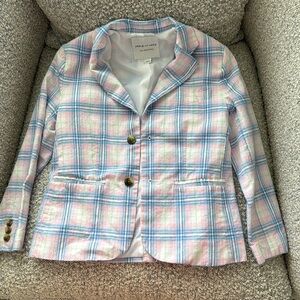Janie and Jack Blue and Pink Plaid Blazer